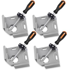 LEJOSTOL 4 Pack Right Angle Clamp - 90 Degree Clamps for Woodworking, Single Handle Aluminum Alloy Corner Clamp with Adjustable Swing Jaw for Welding, Wood-Working, Drilling, Crafting Project