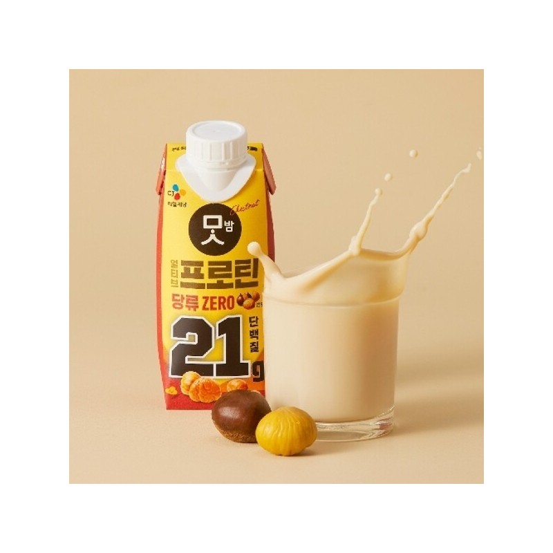CJ CheilJedang 얼티브 프로틴 당류 ZERO 밤맛 250ml x2개 Altib