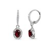 Sterling Silver Synthetic Ruby & Cubic Zirconia 7x5mm Oval Love