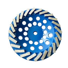 Turbo Diamond Grinding Cup Wheel 24pcs Segments 7 inch Grinding Disk to Grind Epoxy Coatings/Vinyl/Mastic/Stone/Cement Slab/Floor Driveway