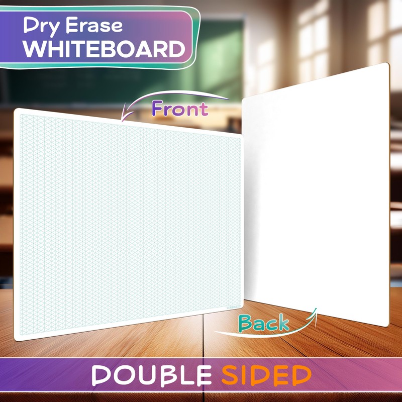 SCRIBBLEDO Isometric Grid 11"x14" Large Graph Dry Erase Board Double-Sided