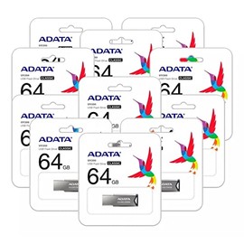 PSA COMPUTO Y PAPELERIA Kit Pack 5 Piezas Memoria Flash USB ADATA Color Plata con Negro (Modelo UV250), Compatibilidad Universal, Diseño Compacto