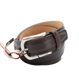 Orobianco Genuine Leather Belt, Adjustable Size, Made in Italy, Business Belt, Gentleman, Casual, Large Size, Thick, Slim, Brand, dark brown