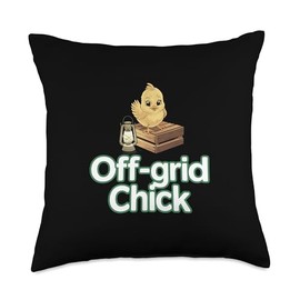 Baby Chicks in Homesteading Off-Grid Chick Throw Pillow