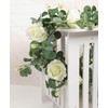 Falflor Eucalyptus Artificial Garland with Flowers 6.5Ft Greenery Garland for