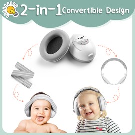 Baby Ear Defender 2-in-1 for Babies and Toddlers up to 4 Years,CE & EN71 Certified - Adjustable Noise Reduction Earmuffs,Comfortable Baby Headphones Against Hearing Damage