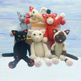 Kitty Cat Crochet Kit - Cute Crochet Cat Toy Pattern Amigurumi