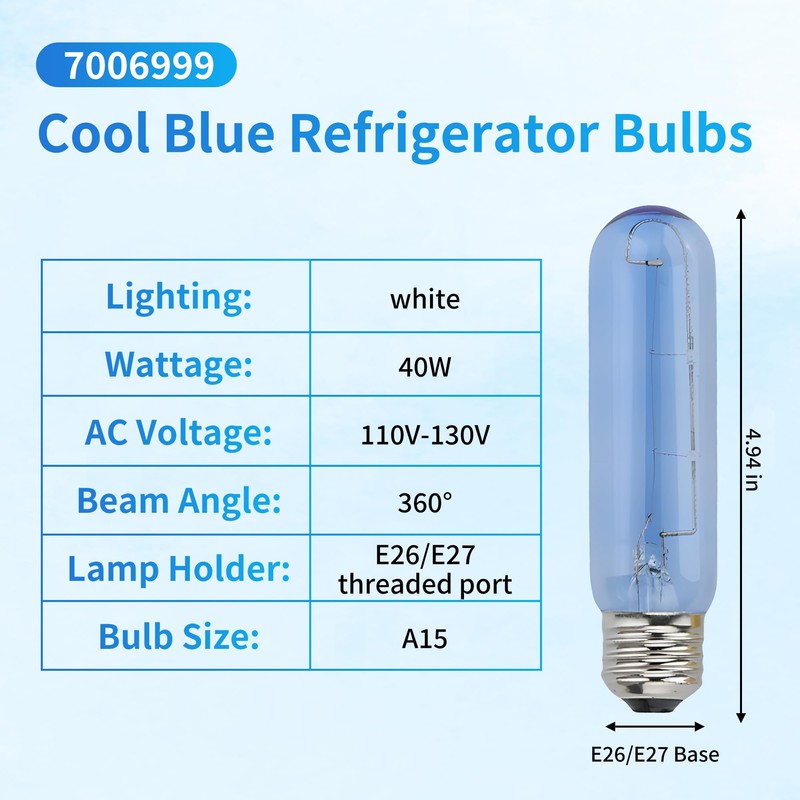 4-Pack 7006999 Lamp Blue Glass Bulb Light Replacement Fit for