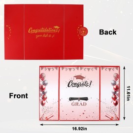 Blinket Red Class of 2025 Graduation Signature Book – Creative Guest Book Alternative for High School & College Graduates, 2025 Graduation Party Decorations Keepsake Gifts