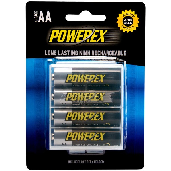 Powerex MHRAA4 AA 2700mAh 4-Pack Rechargeable Batteries