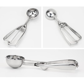 Solula 18/8 Stainless Steel Ice Cream Cupcake Muffin Scoop, 3.4 Tablespoon Cupcake Muffin Batter Dispenser