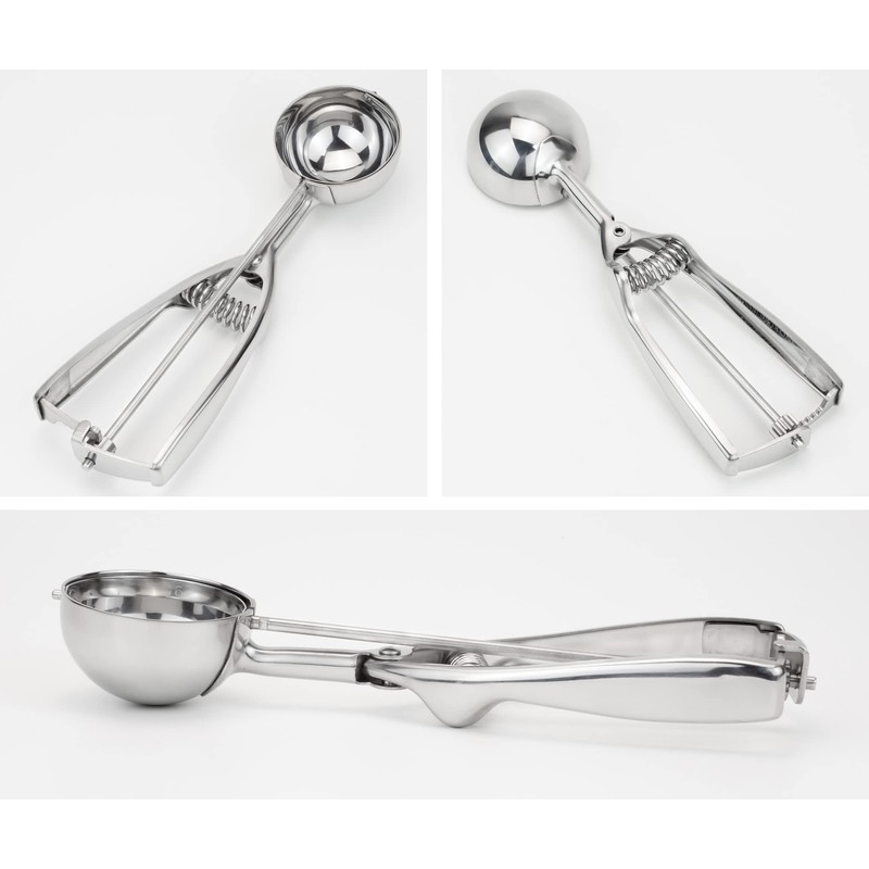 Solula 18/8 Stainless Steel Ice Cream Cupcake Muffin Scoop, 3.4