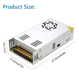 SHNITPWR 5V Power Supply DC 5V 70A 350W Regulated Switch Transformer Adapter AC 110V 220V to DC 5volt 70amp 68A 65A 62A 60A 50A 40A Converter WS2812B WS2811 WS2813 SK6812 LED Pixels Lights CCTV System