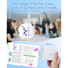 Phomemo Mini Printer, M02 Thermal Printer Mini Printer for Smartphone Bluetooth Sticker Printer with Three Rolls Transparent Colour Printing Paper for Photos Gift Studies Notes Work Children (White)