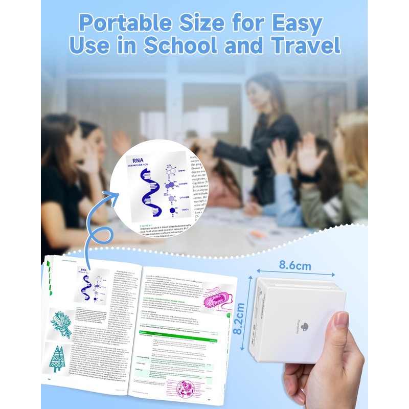 Phomemo Mini Printer, M02 Thermal Printer Mini Printer for Smartphone