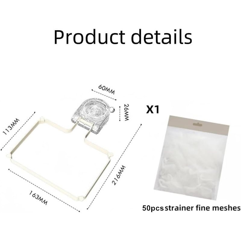 Suction Cup Kitchen Sink Filter with Replacement Mesh Bag, Foldable