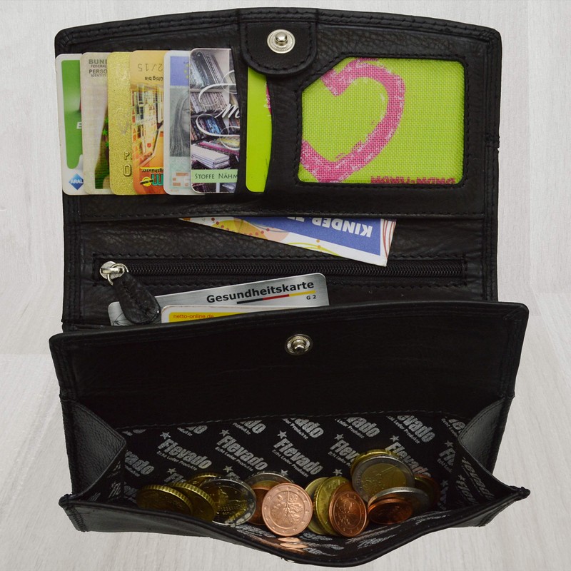 flevado Timeless Women's Leather Wallet in Various Colours with Enough