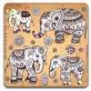 Personality Elephant Square Coaster Set - Made of Recycled Rubber