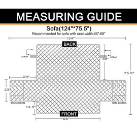 CHHKON Slipcovers for Furniture Sofa Cover with Side Pockets 100% Waterproof Quilted Furniture Protector Sofa Slipcover for Dogs, Pets and Leather Couch (Beige, 68'')