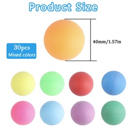 30 Pcs Table Tennis Balls Ping Pong Balls, 40mm Colored Ping Pong Balls for Cats and Dogs Party, Plastic Colorful Table Tennis Balls for Arts and Crafts, Homeschool, Sports, Beginners Adults