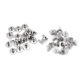 Flat Rivets for Screws, 20 Pieces Brass Button Rivets with Flat Head Nail Rivets for Leather, Screw Rivets for Belt, Strap Bag Shoes Decoration Book Screws (5mm)