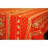 60x96" Rectangular Lisa Red Cotton Coated Provence Tablecloth by Le