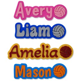 Volleyball Custom Fridge and Locker Magnet, Multiple Fonts and Icons