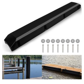 VEITHI Boat Dock Bumper with Screws,Black 48 inch Dock Bumper Guard for Dock,PVC Dock Bumpers Marine for Boat Dock Vertical Pole Post,Dock Bumper Fender for Horizontal Deck or Pier Fenders(1 Pack)