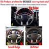 Black Perforated Leather & Suede Red Thread Auto DIY Steering