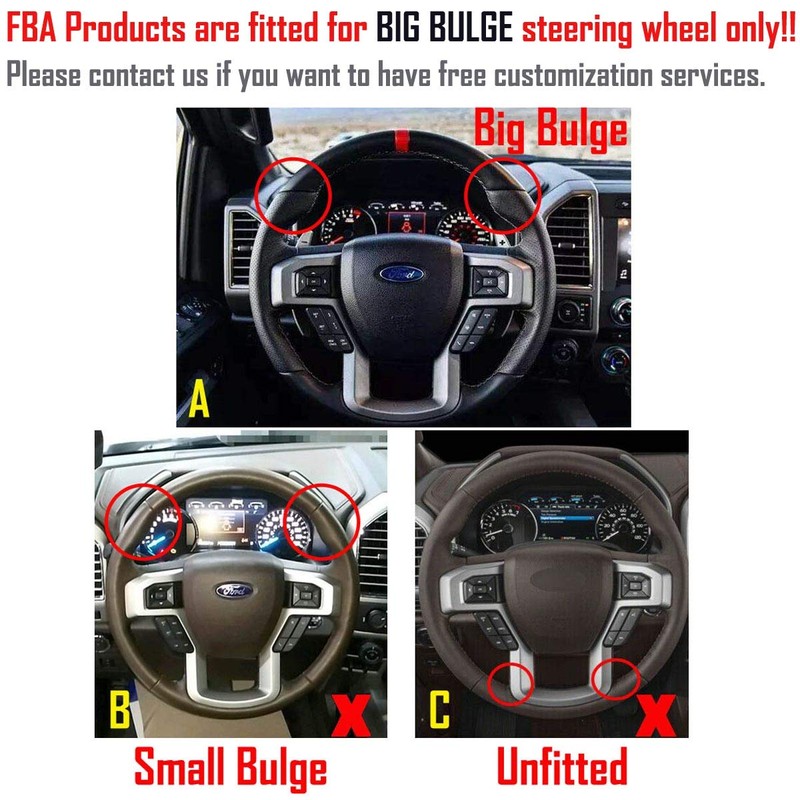 Black Perforated Leather & Suede Red Thread Auto DIY Steering