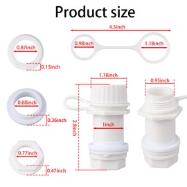 Goktvai 2pcs Cooler Drain Plug Kit for Igloo, Durable Threaded Drain Plug with Tethered Cap Practical Cooler Replacement Parts Suitable for Igloo 50-165 Qt Bmx