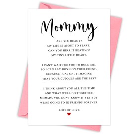 HJMITXB Mother's Day Card for Expecting Wife, First-Time Mom Pregnancy, Funny Pregnant Mama Mother's Day Greeting Card, Blank Inside (Momfunnycards-A)