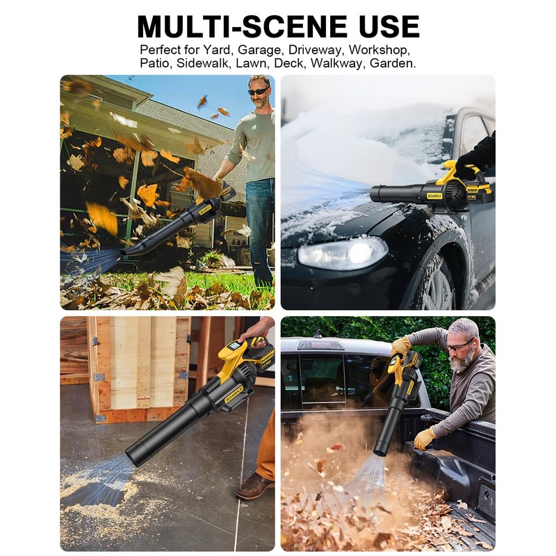 Leaf Blower Cordless, 650CFM & 3 Speed Levels,Electric Cordless Leaf