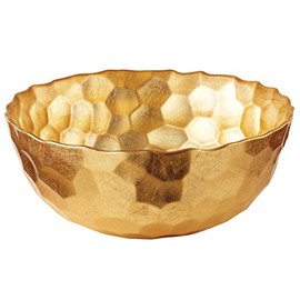 Elegance Odessa Gold Glass Bowl, 7.5-Inch