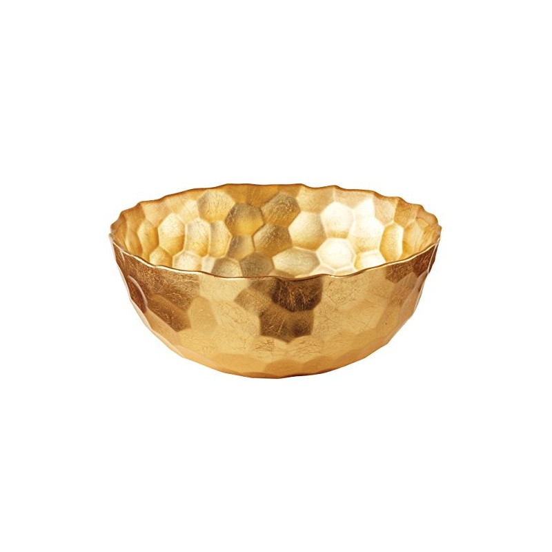 Elegance Odessa Gold Glass Bowl, 7.5-Inch