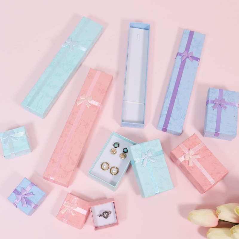 Nideen 15 Pack Jewellery Gift Boxes Bulk, Assorted Size Small