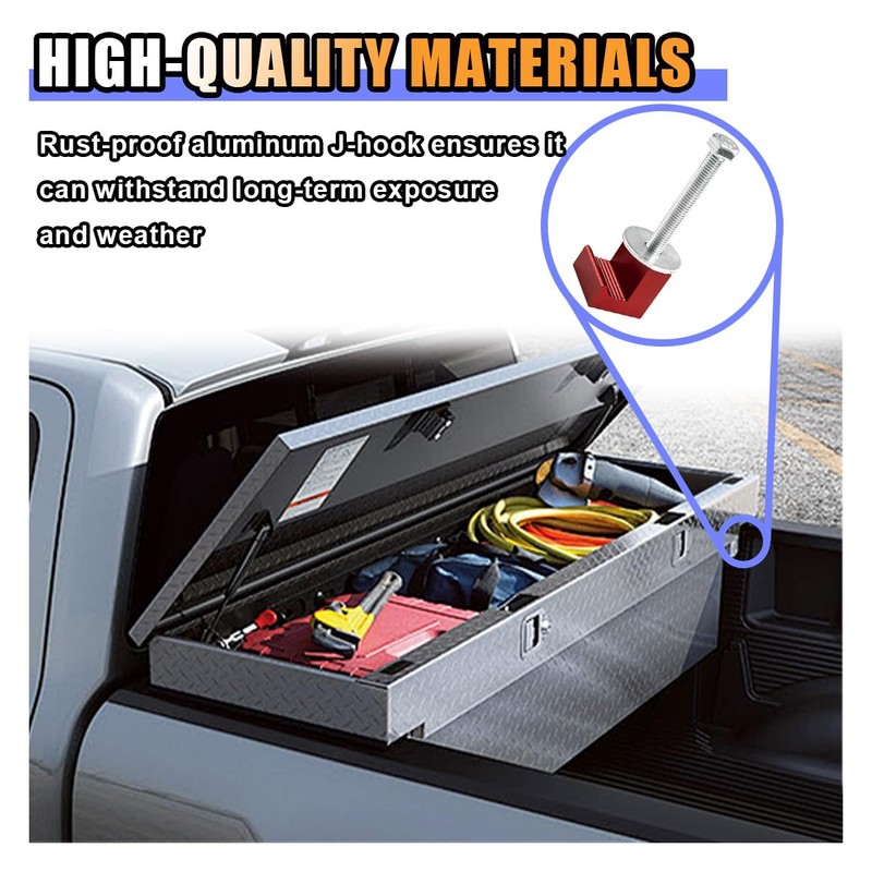 4PCS Truck Tool Box Mounting Kit, J Hook Truck Toolbox