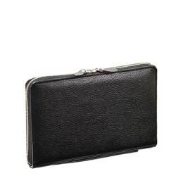 [KAKKOII] Toyooka Premium Genuine Leather Clutch Bag, 12.3 oz (350 g), Width 9.8 inches (25 cm), Leather, Bag-in-Bag, Cowhide Pouch, Men's, Black, Grain Made in Japan, Black