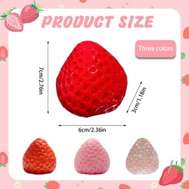3 Pack Taba Squishy Strawberry - Fufu Squishy Fun, Soft & Stress Relief Toys, Cute Kawaii Squishies for Kids & Adults, Perfect for Anxiety Relief & Sensory Play