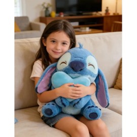 Para Bonito Peluche Stitch Angel Abrazando Corazón 45cm Azul