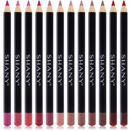 SHANY Vegan Dreamy Dozen Matte Lip Liner Set - Long-Lasting Professional Velvet Lipstick Pencils in Varying Shades - Pack of 12