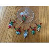 hand crafted "CHRISTMAS GLITTER ORNAMENTS" SET OF 6 HAND CRAFTED