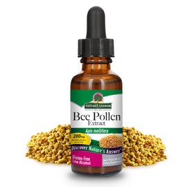Nature's Answer Bee Pollen 1 Ounce - Organic Low Alcohol Fluid Extract with Propolis - Gluten Free, Kosher, Made in The USA - Bee Pollen Overall Wellness