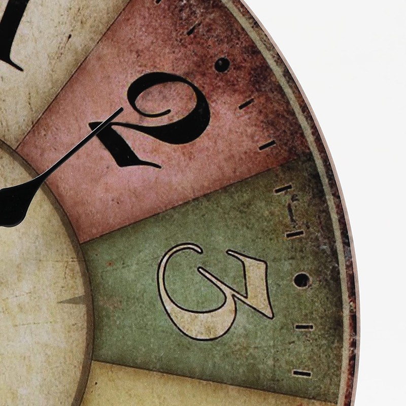 QWANPET Wall Clock - 12" Retro Rustic Style Quartz Clock,