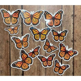 Handmade Monarch Butterfly Die Cut Stickers Set Laptop Sticker WaterBottle Sticker