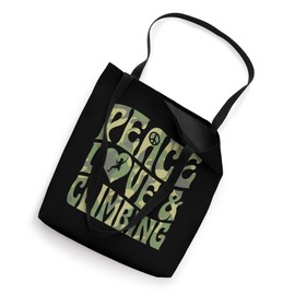 Peace Love And Climbing Heart And Peace Symbol Tote Bag