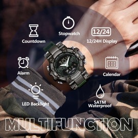 findtime Military Digital Watches for Men Sports Waterproof Watch Large Face LED Backlight Wristwatch 8 Colours Stopwatch Alarm Tactical Electronic Watch