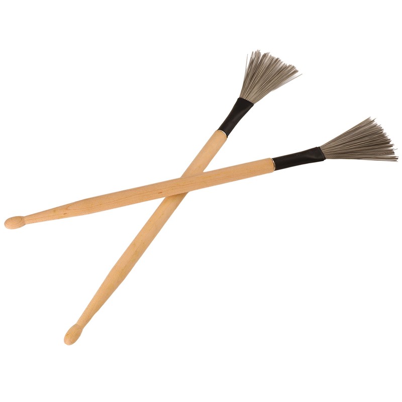 2Pcs Drum Stick Brush Wood Retractable Wire Combination Musical Instrument