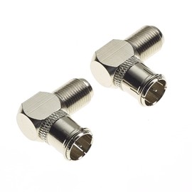 90-Degree Coaxial Connector F Type Male Plug To F Type Female Socket | Coax Right Angle Adaptor For Wall Mounted TVs | Pack Of 2