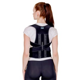 UK+ PRO CARE Posture Corrector Support for Men And Women, Versatile Full Back Support Brace With Shoulder Strap, Hunchback Correction, Relieves From Spine, Back And Lumbar Pain (Black, M(75-85cm))